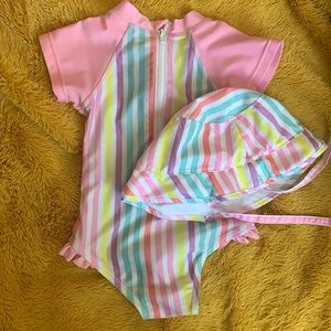 Baby swimsuit with matching hat